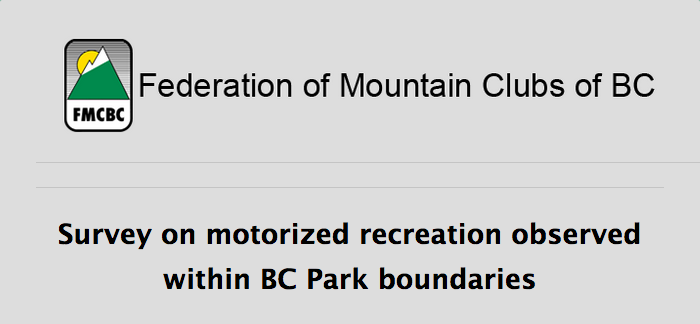 FMCBC Motorized Vehicle in BC Parks Survey